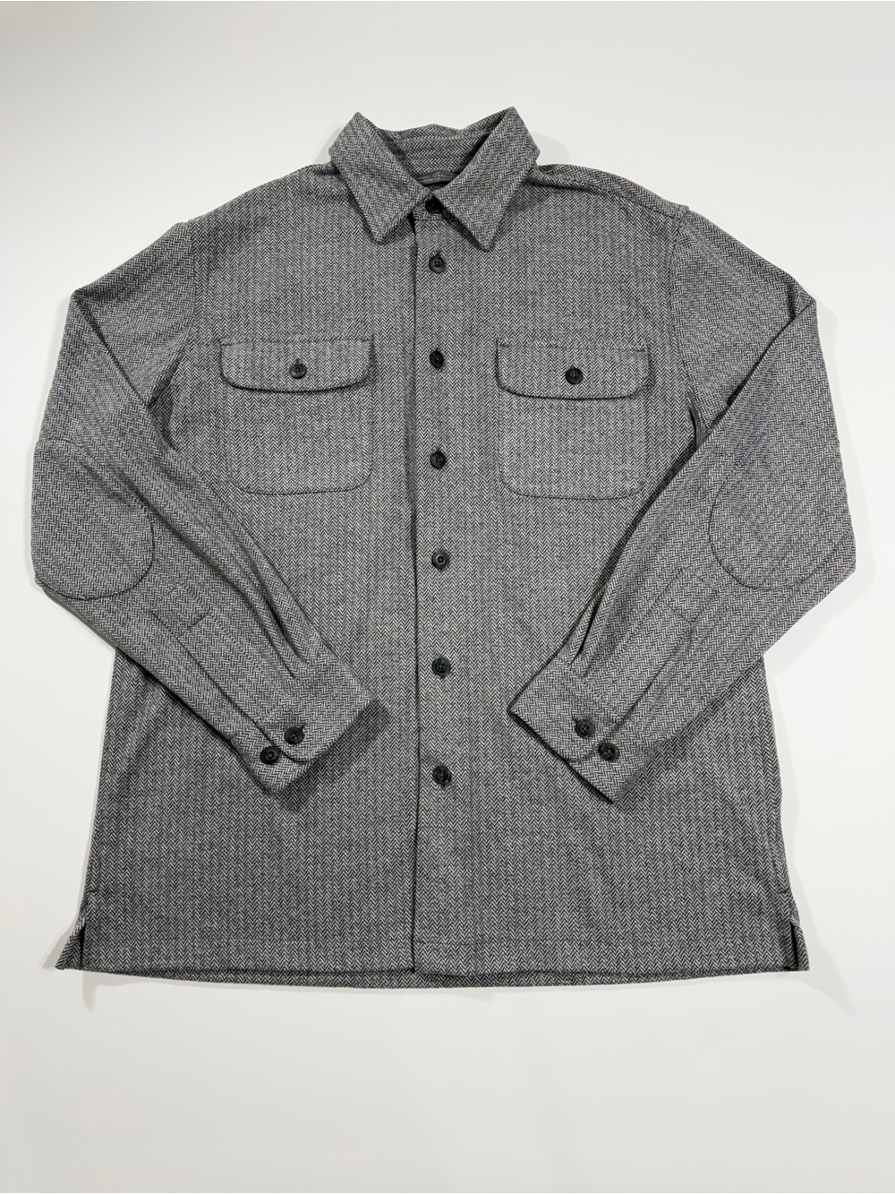 Daniel Cremieux Reserve Gray Herringbone Shirt Jacket Shacket Medium
